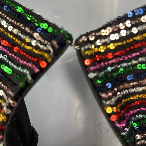 Rainbow sequin dress formal cocktail dress Three pink hearts m adjustable strap - Picture 6 of 13